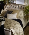 Featuring a sophisticated print of meandering vines embellished with black silk piping, this Plage D'or decorative pillow from Lauren Ralph Lauren is the essence of timeless style. Also features hidden zipper closure. (Clearance)