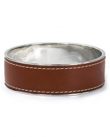 Lauren by Ralph Lauren's topstitched leather bangle lends a rugged, western edge to your look. Pair it with dark denim or a peasant skirt for prairie-pretty style. Lauren by Ralph Lauren's topstitched leather bangle lends a rugged, western edge to your look. Pair it with dark denim or a peasant skirt for prairie-pretty style.