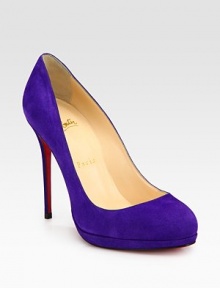 A sophisticated closet essential rendered in fine suede with a platform and tall heel. Self-covered heel, 4½ (115mm)Covered platform, ½ (15mm)Compares to a 4 heel (100mm)Suede upperLeather liningSignature red leather solePadded insoleMade in Italy A sophisticated closet essential rendered in fine suede with a platform and tall heel. Self-covered heel, 4½ (115mm)Covered platform, ½ (15mm)Compares to a 4 heel (100mm)Suede upperLeather liningSignature red leather solePadded insoleMade in Italy
