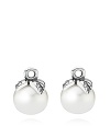 Lustrous freshwater pearls capped with sterling silver leaves add classic glamour to your PANDORA collection. These elegant charms suit both french wire and hoop earring styles.