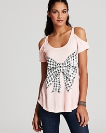 Lauren Moshi Tee - Trixie Houndstooth Bow Graphic Lauren Moshi Tee - Trixie Houndstooth Bow Graphic