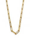 THE LOOKRectangle links18k electroplated gold Logo charmHook closureTHE MEASUREMENTLength, about 66ORIGINMade in Italy