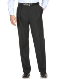 A cool complement to your favorite button-down dress shirt, these double pleated Lauren Ralph Lauren dress pants offer a great option for your Monday through Friday rotation. A cool complement to your favorite button-down dress shirt, these double pleated Lauren Ralph Lauren dress pants offer a great option for your Monday through Friday rotation.