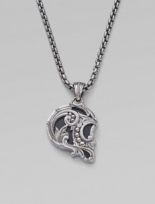 From the No Regrets Collection. It's shaped like a skull in profile, but this pendant is graceful rather than ghoulish, with swirls and curves of sterling silver and inlays of black onyx.Black onyx Sterling silver Necklace length, about 24 Pendant length, about 1 each Lobster clasp Imported From the No Regrets Collection. It's shaped like a skull in profile, but this pendant is graceful rather than ghoulish, with swirls and curves of sterling silver and inlays of black onyx.Black onyx Sterling silver Necklace length, about 24 Pendant length, about 1 each Lobster clasp Imported