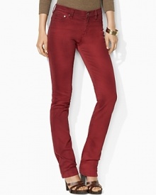 An essential denim jean features a slim, straight leg and a hint of stretch for a versatile, modern look. An essential denim jean features a slim, straight leg and a hint of stretch for a versatile, modern look.