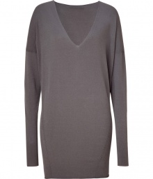 Luxe shadow oversized V-neck top from Donna Karan - Add instant chic to your day look with this versatile top - On-trend oversized fit, flattering V-neckline, dolman-inspired sleeves - Pair with leather paneled leggings, a fringed scarf, and platform booties Luxe shadow oversized V-neck top from Donna Karan - Add instant chic to your day look with this versatile top - On-trend oversized fit, flattering V-neckline, dolman-inspired sleeves - Pair with leather paneled leggings, a fringed scarf, and platform booties
