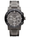 Covered in sleek gray color, this Burberry timepiece brings an eye-catching touch to your wardrobe.