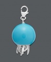 Express your appreciation for creatures of the sea. This vivid jellyfish charm features a blue enamel body with silver accents. Charm crafted in sterling silver with lobster claw clasp. Approximate drop: 3/4 inch.