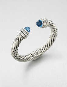 From the Color Classic Collection. A classic iconic cable design with faceted blue topaz end caps. Sterling silverBlue topazDiameter, about 2.5Slip-on styleImported From the Color Classic Collection. A classic iconic cable design with faceted blue topaz end caps. Sterling silverBlue topazDiameter, about 2.5Slip-on styleImported