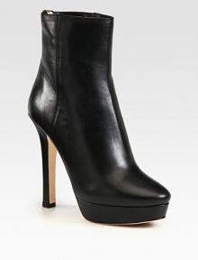 Sleek and utterly chic design of rich leather, lifted with a sturdy platform and high heel. Self-covered heel, 5 (125mm)Covered platform, 1 (25mm)Compares to a 4 heel (100mm)Leather upperBack zipLeather lining and solePadded insoleMade in Italy Sleek and utterly chic design of rich leather, lifted with a sturdy platform and high heel. Self-covered heel, 5 (125mm)Covered platform, 1 (25mm)Compares to a 4 heel (100mm)Leather upperBack zipLeather lining and solePadded insoleMade in Italy