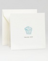 Express your thanks with the combination of sweetness and sophistication imparted by these elegant foldover notes with a luscious looking cupcake design, letterpressed by hand on creamy cotton stock that lends extra meaning to your words.Original Charles Fradin illustrationLetterpressed by hand100% cotton stock4.75 square (folded)Set of 8, with envelopesMade in USA