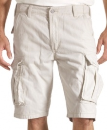 Get active, stay comfortable. These Levi's cargo shorts will have no problem keeping up with you all day long. Get active, stay comfortable. These Levi's cargo shorts will have no problem keeping up with you all day long.