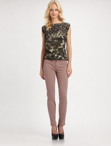 Cotton-rich classic is form-fitting from hip to ankle and has a slightly higher rise. THE FITSkinny fitRise, about 8Inseam, about 30THE DETAILSButton closureZip flyFive-pocket styleFully lined98% cotton/2% Lycra®Dry cleanMade in USA of imported fabricModel shown is 5'10 (177cm) wearing US size 4. Cotton-rich classic is form-fitting from hip to ankle and has a slightly higher rise. THE FITSkinny fitRise, about 8Inseam, about 30THE DETAILSButton closureZip flyFive-pocket styleFully lined98% cotton/2% Lycra®Dry cleanMade in USA of imported fabricModel shown is 5'10 (177cm) wearing US size 4.