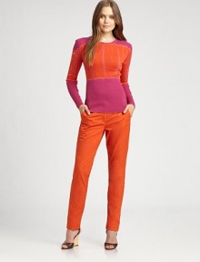 Offering a pop of color and classic charm, these slim-fit pants are a must-own this season.Button closureZip flyBelt loopsSlash pocketsBack welt pocketsInseam, about 35CottonMachine washImported Model shown is 5'10 (177cm) wearing US size 4. Offering a pop of color and classic charm, these slim-fit pants are a must-own this season.Button closureZip flyBelt loopsSlash pocketsBack welt pocketsInseam, about 35CottonMachine washImported Model shown is 5'10 (177cm) wearing US size 4.