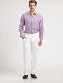 EXCLUSIVELY OURS. A relaxed, summertime style crafted in premium, lightweight linen for a look that will endure all season long.Flat front styleSide slash, back welt pocketsInseam, about 30LinenHand washImported EXCLUSIVELY OURS. A relaxed, summertime style crafted in premium, lightweight linen for a look that will endure all season long.Flat front styleSide slash, back welt pocketsInseam, about 30LinenHand washImported