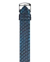 A watch strap from Philip Stein in genuine snakeskin, with metallic sheen and stainless steel thorn buckle.