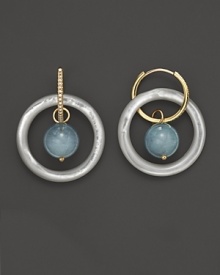 Lisa Nik Earth & Sea Aquamarine Hoop Trio with Diamonds