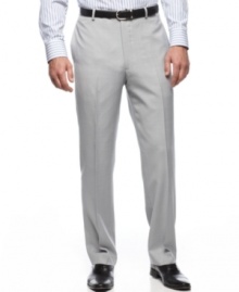 Update your dress collection with the modern cut of these slim-fit gray pants from Alfani RED. Update your dress collection with the modern cut of these slim-fit gray pants from Alfani RED.