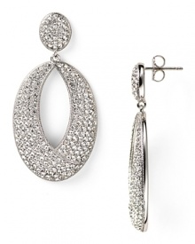 Shape meets sparkle on these silvery drop earrings from Lora Paolo, featuring inset crystals and a delicate oval design. Shape meets sparkle on these silvery drop earrings from Lora Paolo, featuring inset crystals and a delicate oval design.