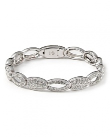 Shape meets sparkle on this silvery link bracelet from Lora Paolo, featuring inset crystals and a delicate oval design. It's classic lines make it an elegant accessory for evening. Shape meets sparkle on this silvery link bracelet from Lora Paolo, featuring inset crystals and a delicate oval design. It's classic lines make it an elegant accessory for evening.
