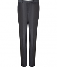 Bring bold style to your workweek attire with these ultra-cool metallic pants from PS Paul Smith - Flat front, belt loops, off-seam pockets, back welt pockets, slim fit - Pair with a matching blazer, a sleek button down, and lace up dress shoes
