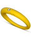 Stackable style with a hint of sparkle! DUEPUNTI's unique ring is crafted from yellow-hued silicone with a round-cut diamond accent. Set in sterling silver. Ring Size Small (4-6), Medium (6-1/2-8) and Large (8-1/2-10)