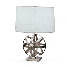 A table lamp that is a true work of art! Dark antique nickel over metal. Oyster linen shade. Three way switch. A table lamp that is a true work of art! Dark antique nickel over metal. Oyster linen shade. Three way switch.