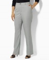 Plus size fashion designed for timeless elegance. These pants from Lauren by Ralph Lauren's collection of plus size clothes feature a classic straight-leg silhouette with a hint of stretch for a flattering fit. (Clearance)