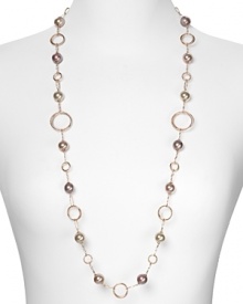 Pearls are a classic choice, yet Majorica gives them a modern spin. With contemporary rose gold loops and delicate stations, this piece exudes cool sophistication. Pearls are a classic choice, yet Majorica gives them a modern spin. With contemporary rose gold loops and delicate stations, this piece exudes cool sophistication.