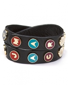 MARC BY MARC JACOBS' double wrap bracelet offers twice the label love. The logo-emblazoned strap has style-setting written all over it.