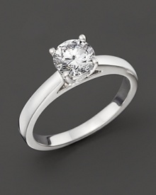 Easy elegance. A beautiful solitaire ring crafted from platinum and a single brilliant diamond. Easy elegance. A beautiful solitaire ring crafted from platinum and a single brilliant diamond.