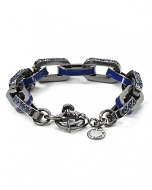 Give your wrist an industrial spin with MARC BY MARC JACOBS' chain-link bracelet. Boasting a mix of heavy metals, this hard-hitting piece is instantly urban with an all-black palette. Give your wrist an industrial spin with MARC BY MARC JACOBS' chain-link bracelet. Boasting a mix of heavy metals, this hard-hitting piece is instantly urban with an all-black palette.