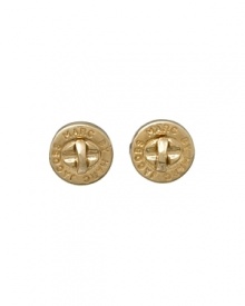 Turnlock studs make these MARC BY MARC JACOBS signature icons, very fashionable. Turnlock studs make these MARC BY MARC JACOBS signature icons, very fashionable.