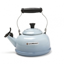 Elegant and timeless, this whistling tea kettle is a great way to revive tea time for two. Glazed with hard glossy enamel on steel, it offers superior craftsmanship and brings a blast of color to the range. Elegant and timeless, this whistling tea kettle is a great way to revive tea time for two. Glazed with hard glossy enamel on steel, it offers superior craftsmanship and brings a blast of color to the range.