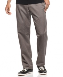 Relax and still look fit in these Pinbone pants from Marc Ecko Cut & Sew. Featuring a straight leg fit in a herringbone weave, they're an ideal transitional look, from business to casual. Relax and still look fit in these Pinbone pants from Marc Ecko Cut & Sew. Featuring a straight leg fit in a herringbone weave, they're an ideal transitional look, from business to casual.