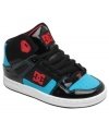 Get him up and ready for action in these Rebound hi-top sneakers from DC Shoes.
