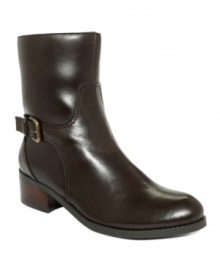 A low key take on the military-inspired trend, the Trist booties by Marc Fisher feature a smooth upper and chic ankle buckle for perfect form. Available exclusively at Macy's. A low key take on the military-inspired trend, the Trist booties by Marc Fisher feature a smooth upper and chic ankle buckle for perfect form. Available exclusively at Macy's.
