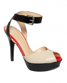 Colorblocking in full bloom. The Tulip platform sandals by Mark Fisher bring out that inner edge, complementing your most flattering outfits with a little extra sass. Colorblocking in full bloom. The Tulip platform sandals by Mark Fisher bring out that inner edge, complementing your most flattering outfits with a little extra sass.