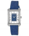 Textured leather in rich color makes this Vince Camuto watch a fine choice for everyday wear.