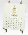 The perfect calendar for the well-dressed desk. Each month features an image from our distinguished collection, hand-engraved in gold metallic ink. Includes 12 calendar cards and a classic nineteenth century-inspired brass table easel.4.75 X 5.5Hand-engravedMade in USA