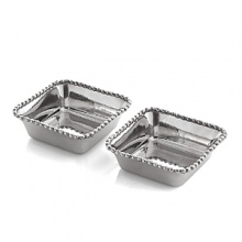 Marked by the incredible handcrafting that the Molten motif is known for, these mini snack dishes feature rims embellished with countless molten beads carefully placed by a highly skilled artisan. The look is streamlined, timeless, organic and soulful. Marked by the incredible handcrafting that the Molten motif is known for, these mini snack dishes feature rims embellished with countless molten beads carefully placed by a highly skilled artisan. The look is streamlined, timeless, organic and soulful.