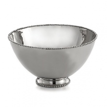 Marked by incredible handcrafting, this serving bowl features a rim embellished with countless molten beads carefully placed by a highly skilled artisan. The look is streamlined, timeless, organic and soulful. Marked by incredible handcrafting, this serving bowl features a rim embellished with countless molten beads carefully placed by a highly skilled artisan. The look is streamlined, timeless, organic and soulful.