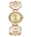 A golden beauty, this Charter Club watch adds glamorous appeal with a linked design and crystal accents.