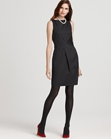 Creative tailoring elevates this lightly pinstriped BOSS Black sheath dress from an office staple to a stylish essential.