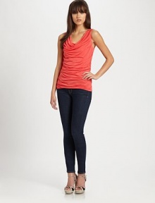 Featuring a flattering draped front, this sleeveless jersey top is a must this season.CowlneckSleevelessDrape frontPull-on styleAbout 24 from shoulder to hemLyocellHand washImported Model shown is 5'10½ (179cm) wearing US size Small. Featuring a flattering draped front, this sleeveless jersey top is a must this season.CowlneckSleevelessDrape frontPull-on styleAbout 24 from shoulder to hemLyocellHand washImported Model shown is 5'10½ (179cm) wearing US size Small.