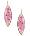 Conquer your style fixation. Kenneth Cole's Crush earrings feature purple-hued glass accents set in gold-plated mixed metal. Approximate drop: 2-1/4 inches.