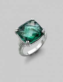 From the Giftables Collection. A brilliant green quartz stone in a four-prong sterling silver setting.Green quartz Sterling silver Width, about ½ Imported Additional Information Women's Ring Size Guide From the Giftables Collection. A brilliant green quartz stone in a four-prong sterling silver setting.Green quartz Sterling silver Width, about ½ Imported Additional Information Women's Ring Size Guide
