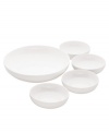 The simple ridged pattern of Tin Can Alley dinnerware gets this 5-piece pasta set in shape for modern tables. In versatile white china for coordinating with any table and decor. Qualifies for Rebate