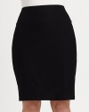 A modified version of the classic pencil skirt made from soft jersey with just the right amount of stretch to complement your body.Fold-over waistbandPull-on styleAbout 24 long70% viscose/24% nylon/6% Lycra®Machine washMade is USA of imported fabric