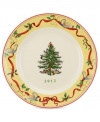 A sun-yellow partridge and pear tree motif lend new cheer to what's already a symbol of the season – Spode's Christmas Tree dinnerware. Dated for 2012, the annual collector's plate is something to treasure.